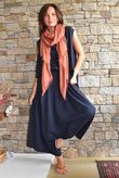 Oscar Drape Trapeze Tank Ink Navy